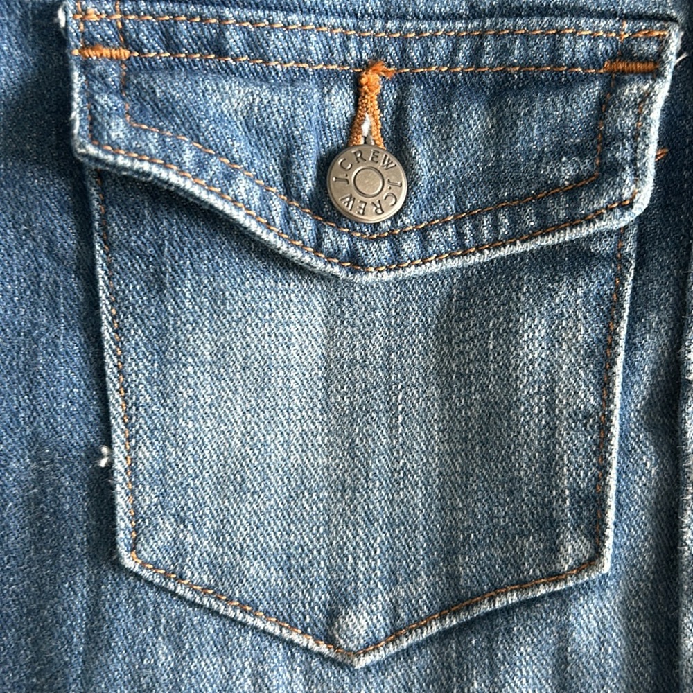 J. CREW Women’s Classic Denim Jean Jacket Light/Med. Blue Distressed Wash SIZE S - Picture 5 of 16